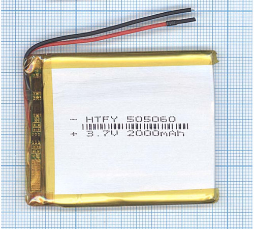 Аккумулятор Li-Pol (батарея) 5*50*60мм 2pin 3.7V/2000mAh