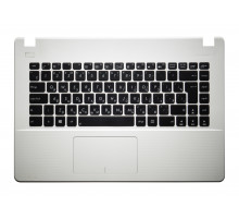 Клавиатура для ноутбука Asus X451 черная, верхняя панель в сборе (белая)