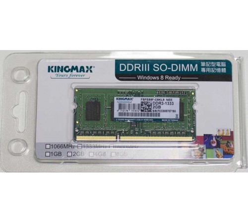 Модуль памяти KINGMAX DDR3- 2Гб, 1333, SO-DIMM, Ret