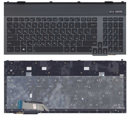 Клавиатура для ноутбука Asus G55 G55V G55VW G57 G57V G57VW черная с рамкой и подсветкой