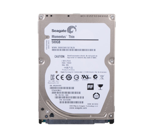 Жесткий диск HDD, 2.5", 500 Гб, SATA III, Seagate, Momentus Thin, 32 Мб, 7200 rpm, ST500LM021