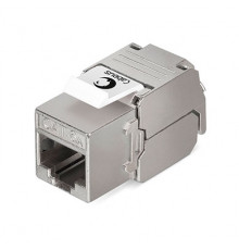 Cabeus KJ-RJ45-Cat.6A-SH-180-Toolless Вставка Keystone Jack RJ-45(8P8C), 180 градусов, категория 6A, полный экран, без инструмента Toolless, белая