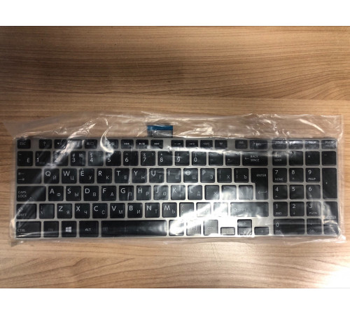 Клавиатура для ноутбука Toshiba Satellite L850, L875, P850 черная, рамка серебряная