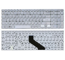 Клавиатура для ноутбука Packard Bell LS11, LS13, TS11, TS44, P5WS0, P7YS0, F4211/ Gateway NV55, NV75 серебряная