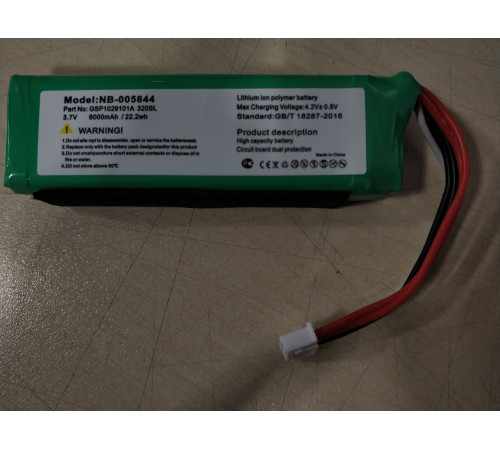 Аккумулятор для колонки JBL Charge 3 2016 (GSP1029102A), 22.2Wh, 6000mAh, 3.7V, OEM (Прямая полярность)