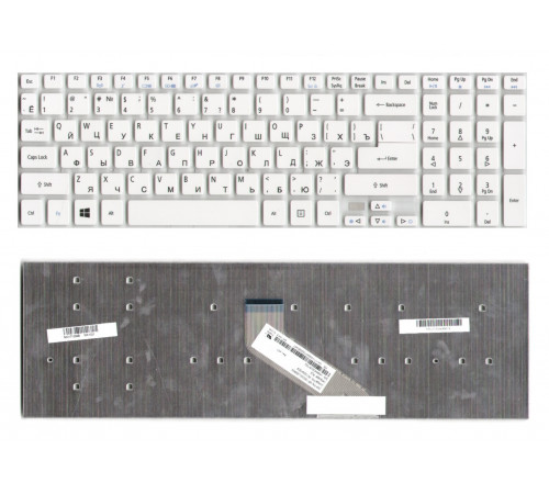 Клавиатура для ноутбука Acer Aspire 5755, 5830, E1-522, E5-511, V3-551, V3-571G, V3-731G, V3-771G белая, без рамки