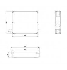 FO-19BX-2U-F0-6xSLT-W120H32-EMP Патч-панель 19” универсальная, пустой корпус, 2U, фиксированная рама горизонтальная, 6 слотов (3х2), вмещает 6 FPM пан