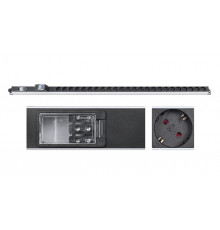 Cabeus PDU-32-24S-B-T Блок розеток для 19" шкафов, вертикальный, 24 розетки Schuko, 32А, автомат защиты, алюминиевый корпус, клеммная колодка