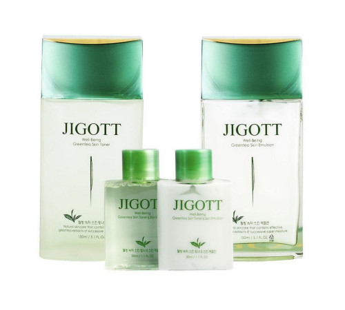 Jigott Набор по уходу за мужской кожей / Well-Being Green Tea Homme Skin Care 2 Set, 150 мл*2, 30 мл*2