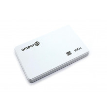 Корпус для жесткого диска Amperin AM25U3PW 2,5, USB 3.0, пластиковый, белый