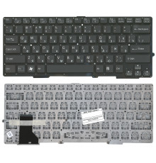 Клавиатура для ноутбука Sony Vaio SVS13, SVE13, SVS13A, SVS13A2S1C, SVS131A12T, SVS13P черная, без рамки