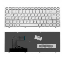 Клавиатура для ноутбука Sony VPC-S Series. Г-образный Enter. Белая, с рамкой. PN: 148778371.