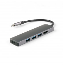 USB-концентратор IQFuture IQ-C5 Type-C USB Hub 5 в 1, USB-C PD, 3 порта USB 3.0, HDMI, кабель Type-C 12 см