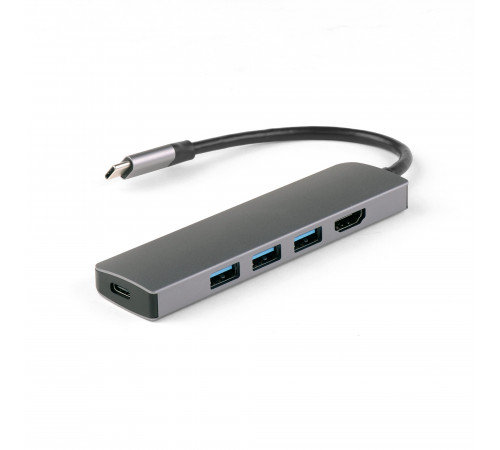 USB-концентратор IQFuture IQ-C5 Type-C USB Hub 5 в 1, USB-C PD, 3 порта USB 3.0, HDMI, кабель Type-C 12 см