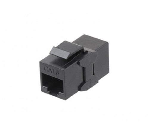 CA2-KJ-C6-BK Проходной адаптер (coupler), RJ-45(8P8C) формата Keystone Jack, категория 6, 4 пары, черный Hyperline