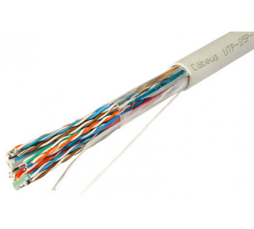 Cabeus UTP-25P-Cat.5-IN Кабель витая пара UTP (U/UTP), категория 5, 25 пар (24 AWG), одножильный (solid), PVC