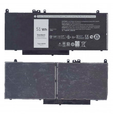 Аккумуляторная батарея для ноутбука Dell Latitude E5550 7.4V 51Wh 8V5GX, G5M10 черный