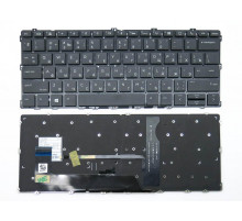 Клавиатура для ноутбука HP Pavilion x360, 1030 G2 черная, без рамки, с подсветкой