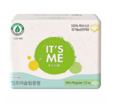 IT'S ME Прокладки женские гигиенические с крылышками / Slim Organic Cotton Pads Regular, 250 мм, 3 капли, 12 шт.