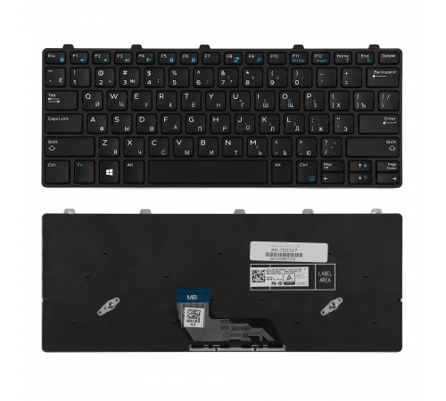 Клавиатура для ноутбука Dell Inspiron 11-3180, 3189 Series. Плоский Enter. Черная, с рамкой. PN: 5XVF4, HNXPM, PK131X23A00