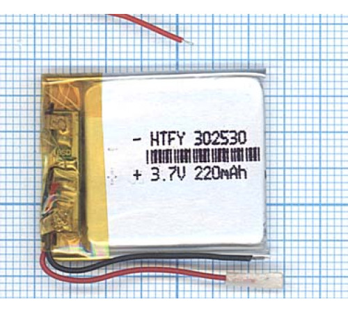 Аккумулятор Li-Pol (батарея) 3*25*30мм 2pin 3.7V/220mAh