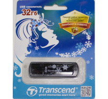 USB флеш-диск 32Гб TRANSCEND Jetflash 350, TS32GJF350, черный+снежинки