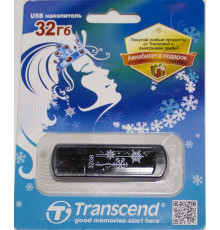 USB флеш-диск 32Гб TRANSCEND Jetflash 350, TS32GJF350, черный+снежинки