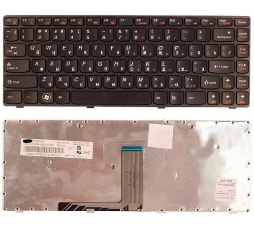 Клавиатура для ноутбука Lenovo IdeaPad B470, G470, G475, V470, Z470 черная, рамка черная