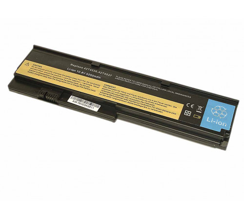 Аккумуляторная батарея для ноутбука Lenovo ThinkPad X200 (42T4536) 5200mAh OEM черная