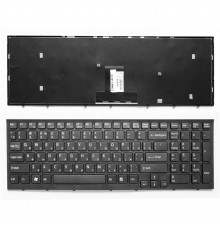 Клавиатура для ноутбука Sony Vaio VPC-EB Series. Плоский Enter. Черная, с черной рамкой. PN: 148792871.