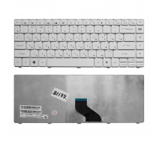 Клавиатура для ноутбука Packard Bell EasyNote NM85, NM86, NM87 Series. Плоский Enter. Белая, без рамки. PN: NSK-AM30R.