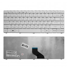 Клавиатура для ноутбука Packard Bell EasyNote NM85, NM86, NM87 Series. Плоский Enter. Белая, без рамки. PN: NSK-AM30R.