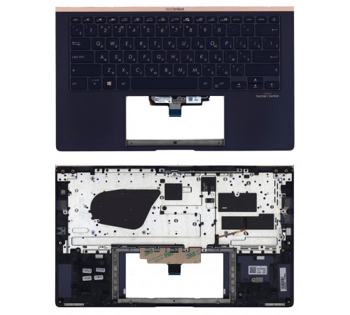 Клавиатура для ноутбука Asus ZenBook 14 UX434 топ-панель синяя