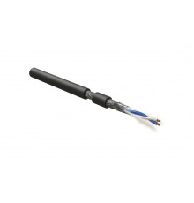 RS-SF-1x2x22/7-PVC-BK (500 м) Кабель интерфейса RS-485, экранированный SF/UTP, 1 пара 24 AWG, 1х2х0,61 мм, многопроволочные жилы (patch) 7х0.20 мм, PV