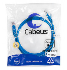 Cabeus PC-UTP-RJ45-Cat.5e-1m-BL Патч-корд U/UTP, категория 5е, 2xRJ45/8p8c, неэкранированный, синий, PVC, 1м