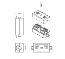 Проходной адаптер (coupler), Dual IDC, категория 5e, 4 пары, экранированный Hyperline