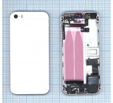 Задняя крышка для iPhone 5S с разъемами кнопками и шлейфами белая