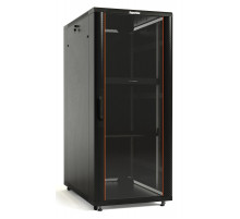 TTB-4762-AS-RAL9004 Шкаф напольный 19-дюймовый, 47U, 2277х600х1200 мм (ВхШхГ), передняя стеклянная дверь со стальными перфорированными боковинами, зад