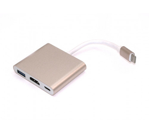 Адаптер Type-C на USB, HDMI 4K Type-С для MacBook золотой