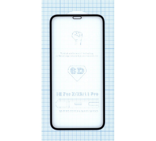 Защитное стекло 6D для Apple iPhone X/XS черное