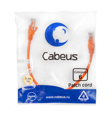 Cabeus PC-UTP-RJ45-Cat.6-0.3m-OR Патч-корд U/UTP, категория 6, 2xRJ45/8p8c, неэкранированный, оранжевый, PVC, 0.3м