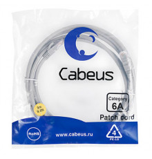 Cabeus PC-UTP-RJ45-Cat.6a-3m-LSZH Патч-корд U/UTP, категория 6а (10G), 2xRJ45/8p8c, неэкранированный, серый, LSZH, 3м