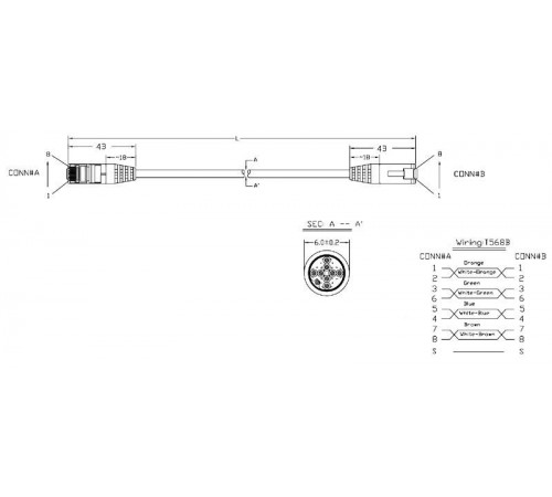 PC-LPM-STP-RJ45-RJ45-C5e-1.5M-OR (PC-LPM-STP-RJ45-C5E-5F-OR) Патч-корд F/UTP, экранированный, Cat.5е (100% Fluke Component Tested), PVC, 1.5 м, оранже