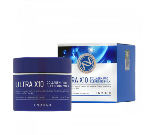 Enough Очищающее молочко для лица с коллагеном / Ultra X10 Collagen Cleansing Milk, 300 мл