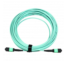 Сборка кабельная MPO-MPO, 12 волокон OM3, тип B (Key Up-Key Up), низкие потери, LSZH, 5 м, аква LANMASTER LAN-12M-12M/OM3B-5.0