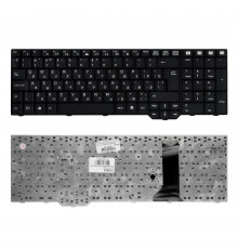 Клавиатура для ноутбука Fujitsu-Siemens Amilo Xa3520, Xa3530 Series. Г-образный Enter. Черная, без рамки. PN: V080330BK2.
