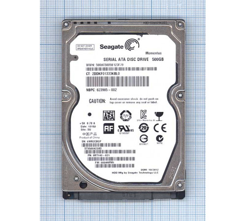 Жесткий диск 2.5 SEAGATE Momentus 7200.4,  500Гб, HDD, SATA II