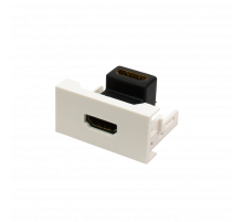 Вставка Mosaic 22.5x45 с угловым адаптером HDMI, мама-мама, белая   LAN-WA-LP-HD90CP-WH