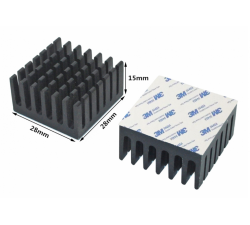 Аллюминиевый радиатор 28х28х15мм с термоскотчем 3M 9448A