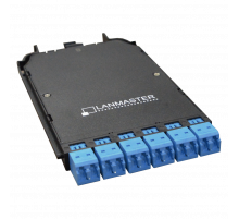 Компактная MPO кассета OS2, 12xLC, тип B, низкие потери, черная LAN-MCCB-1M-12LC/OS2